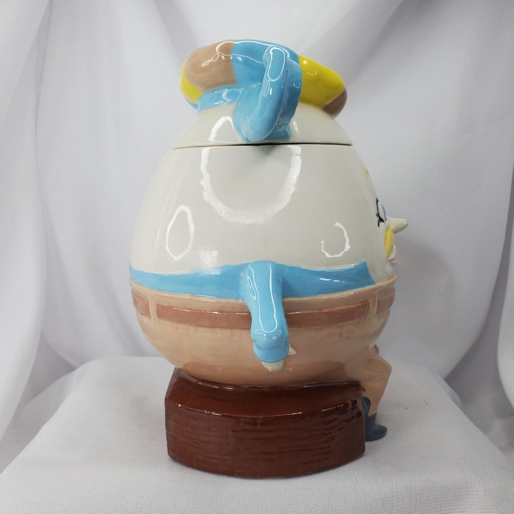 Vintage Humpty Dumpty Ceramic Cookie Jar Nursery Rhyme Collectible Kitchen Decor - Picture 5 of 15